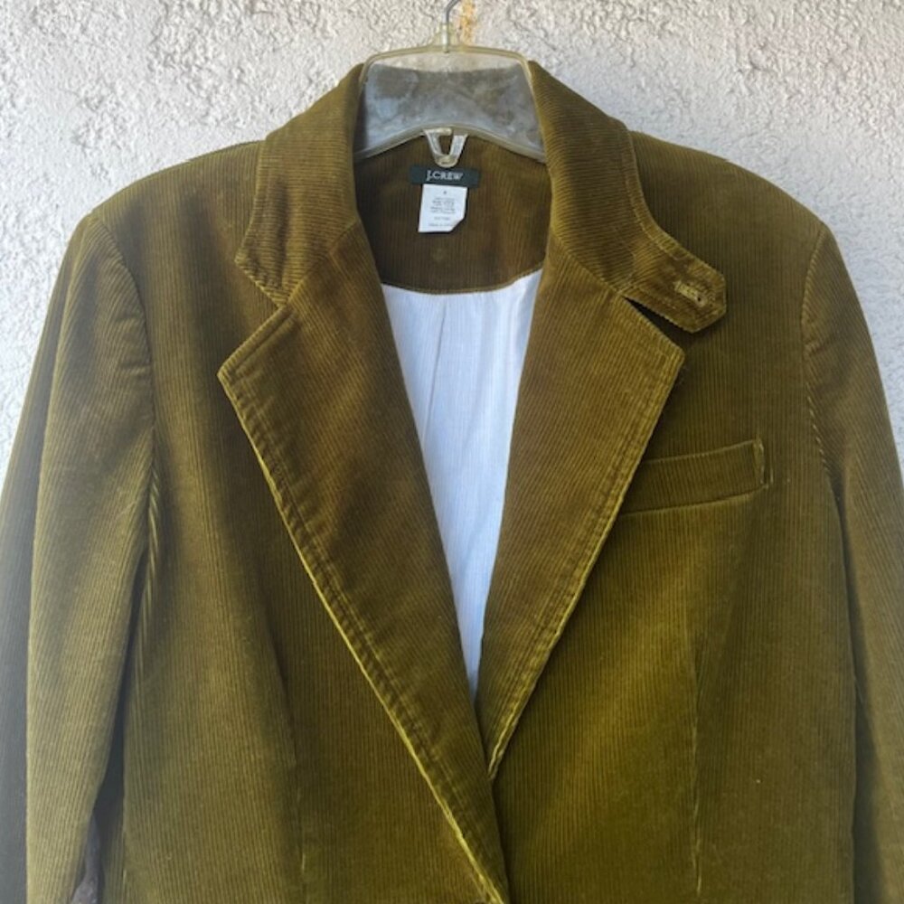 Vintage J. Crew Olive Corduroy 100% Cotton Blazer – NWOT - Picture 2 of 9